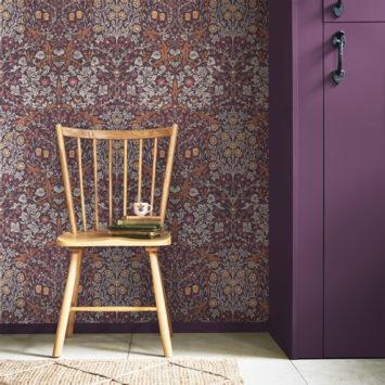 Vliesbehang William Morris at Home Blackthorn Paars (dessin 124249)