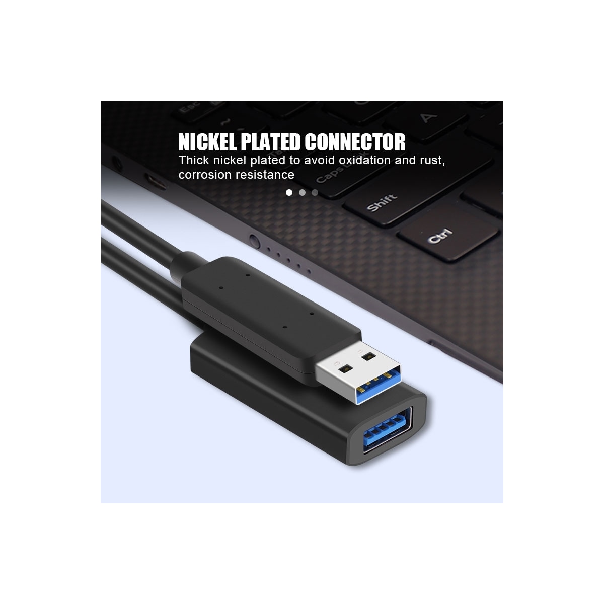 NÖRDIC Active 5m USB3.2 10Gbps USB-A skjøtekabel for Xbox, PS5, Oculus, skriver, skanner, Playstation, VR USB-forlengelseskabel