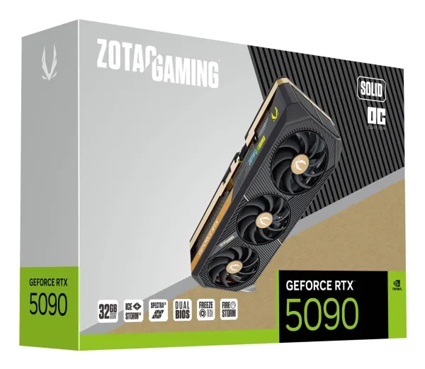 ZOTAC GAMING GeForce RTX 5090 SOLID OC - Grafikkort - GeForce RTX 5090 - 32 GB GDDR7 - PCIe 5.0 x16 - 3 x DisplayPort, HDMI