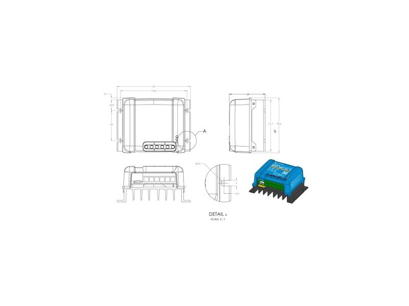 Victron Solarladeregler BlueSolar MPPT 100/20, 12/24/48 V 2 MPPT- Regler mit einem Wirkungsgrad von über 98%