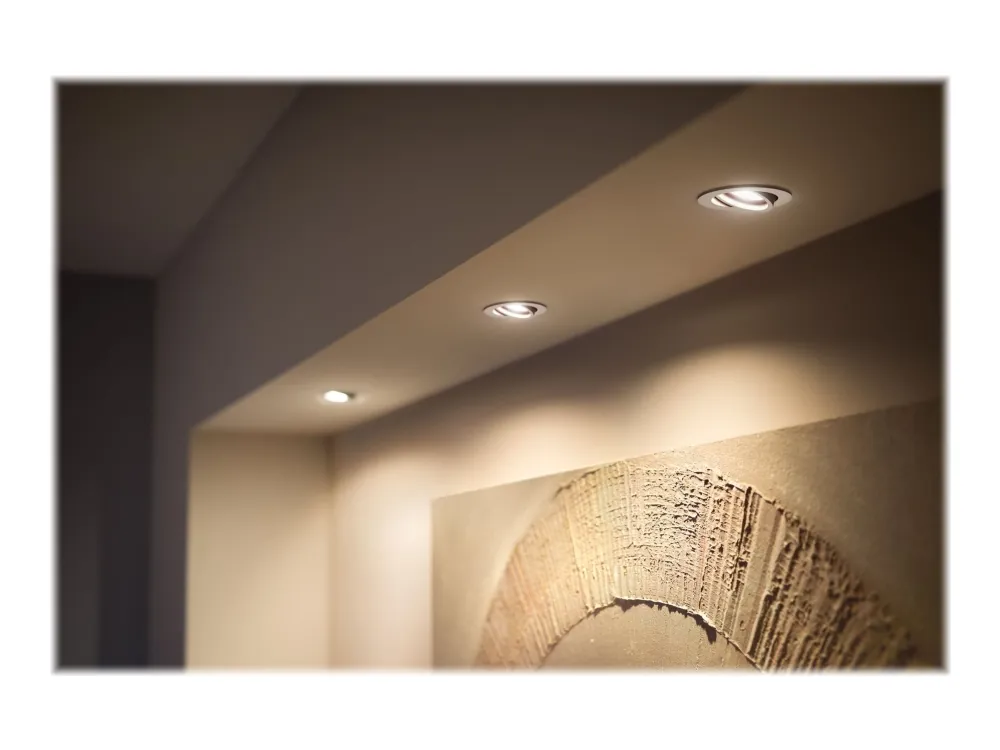 Philips Hue White ambiance Milliskin - Indbygningsspots - LED-spot lyspære - GU10 - 5.7 W - varmt til køligt hvidt lys - 2200-6500 K - hvid (pakke med 3)