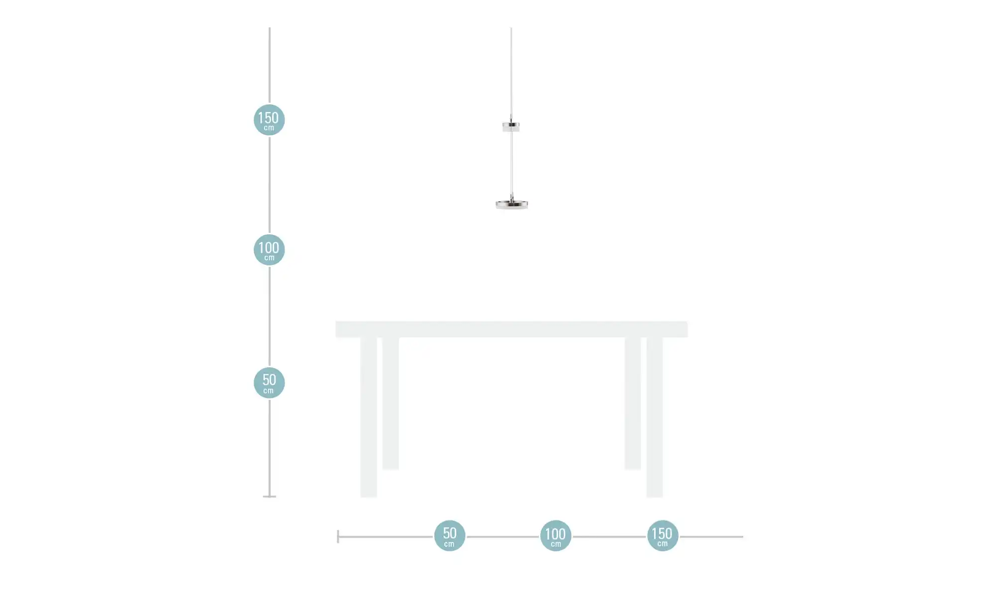 Meisterleuchten LED-Pendelleuchte, 2-flammig, nickel matt