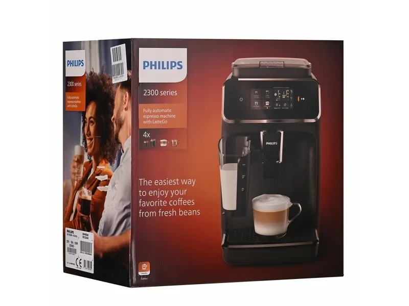 Philips Series 2300 EP2336 - Automatisk kaffemaskine med mælkeskummer - 15 bar - sort/krom