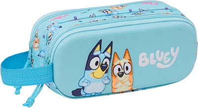 Bluey 3D Dobbeltpennal, Lyseblå