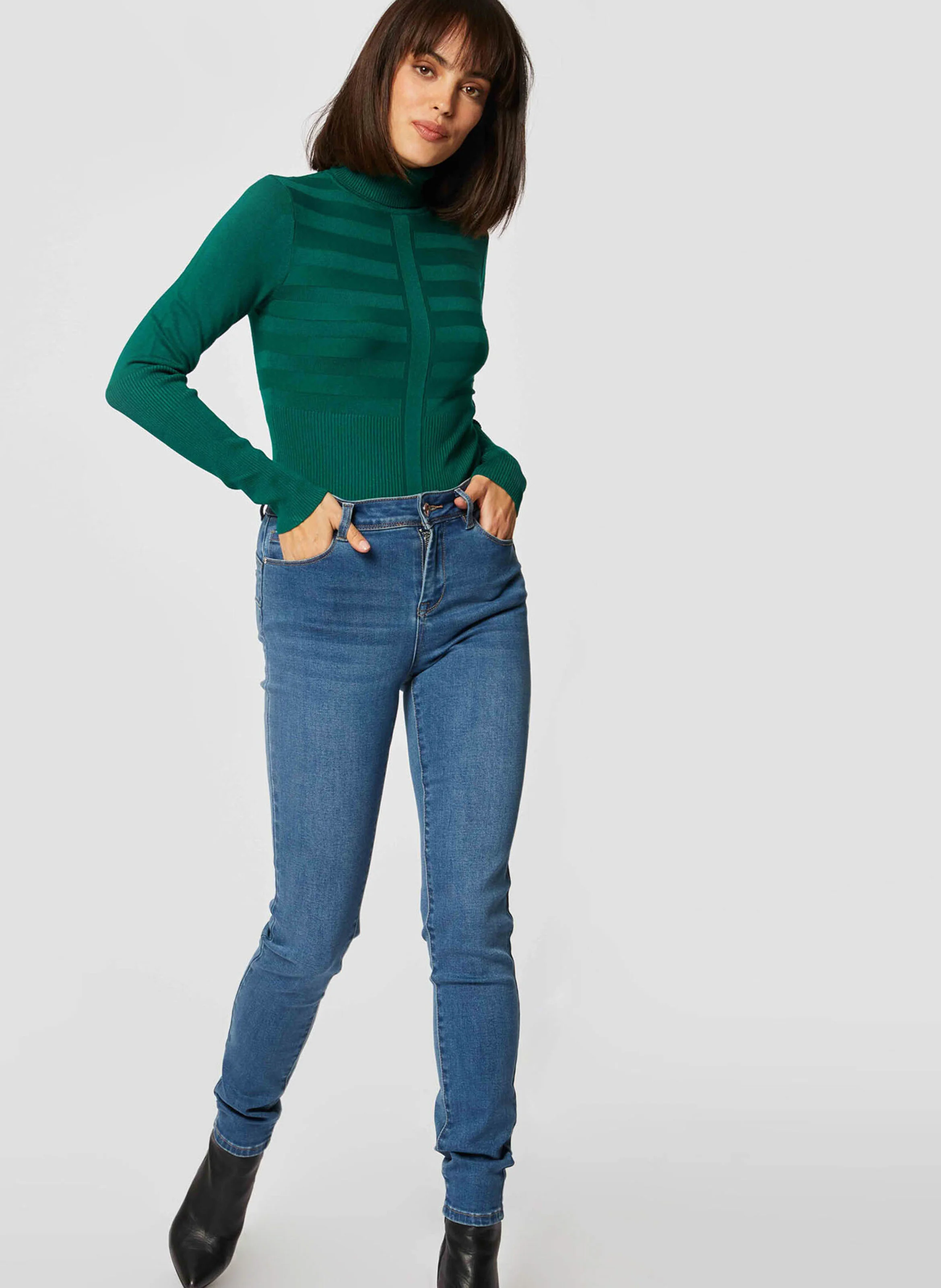 Pull col roulé | Vert