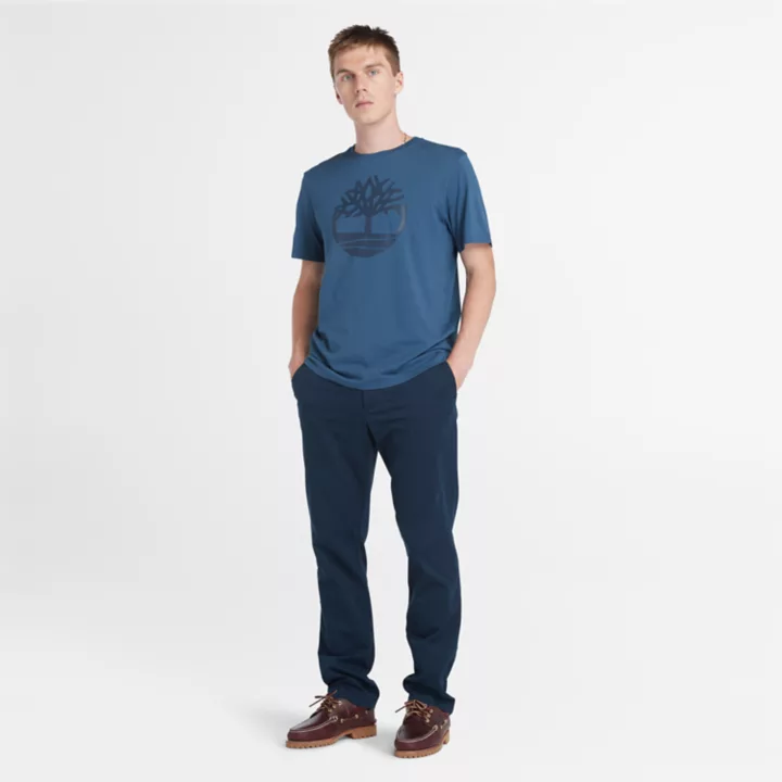 T-shirt à logo arbre Kennebec River pour homme en bleu