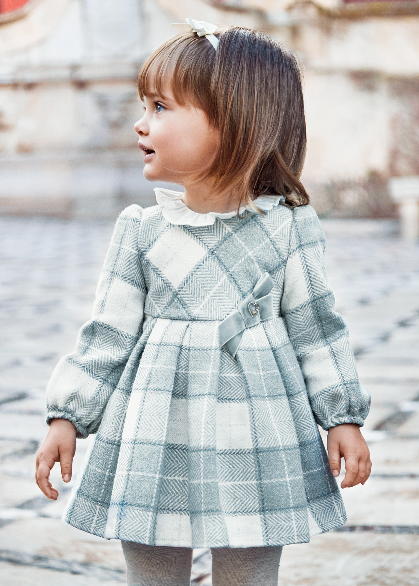 Vestido infantil com estampa xadrez