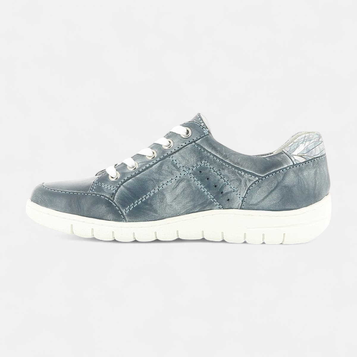Baskets basses Femme en cuir bleu marine
