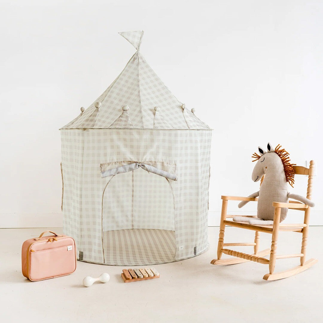 3 sprouts speeltent kasteel - gingham beige