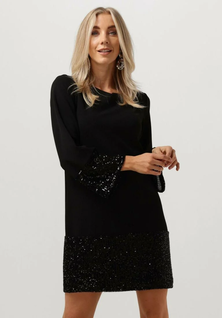 ANA ALCAZAR zwarte ana alcazar mini jurk mix dress