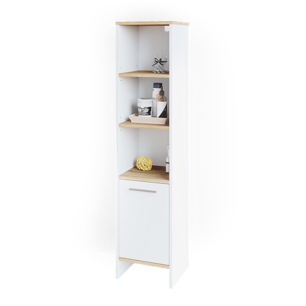 Vicco Hochschrank Badschrank Badezimmerschrank Elvio Weiß Sonoma Badmöbel Fächer