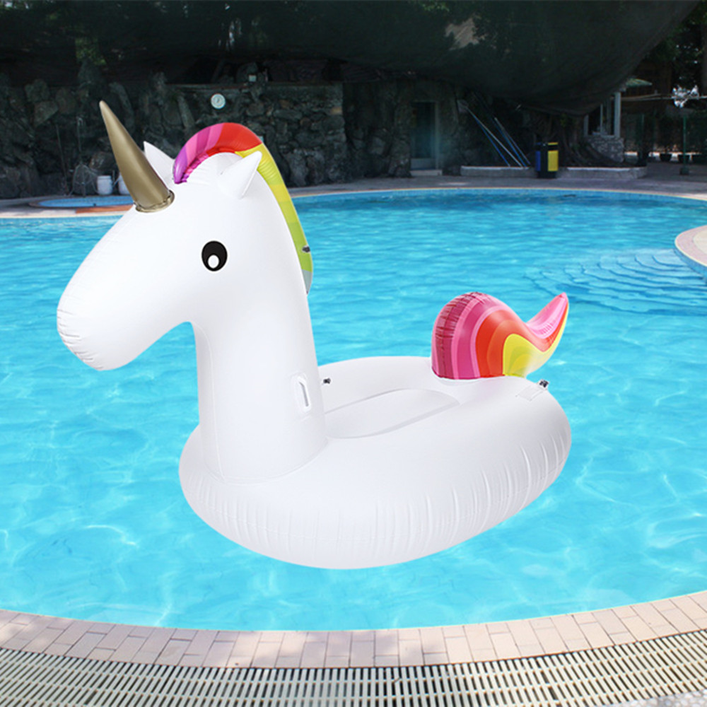 (270cm) Grosse Aufblasbare Wasser Luftmatratze Liegesofa Badeinsel - Weisses Einhorn