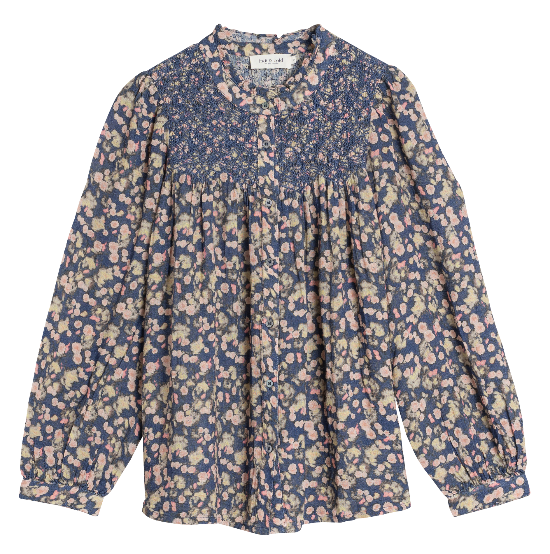 Chemise col rond ample en coton bio | Vert