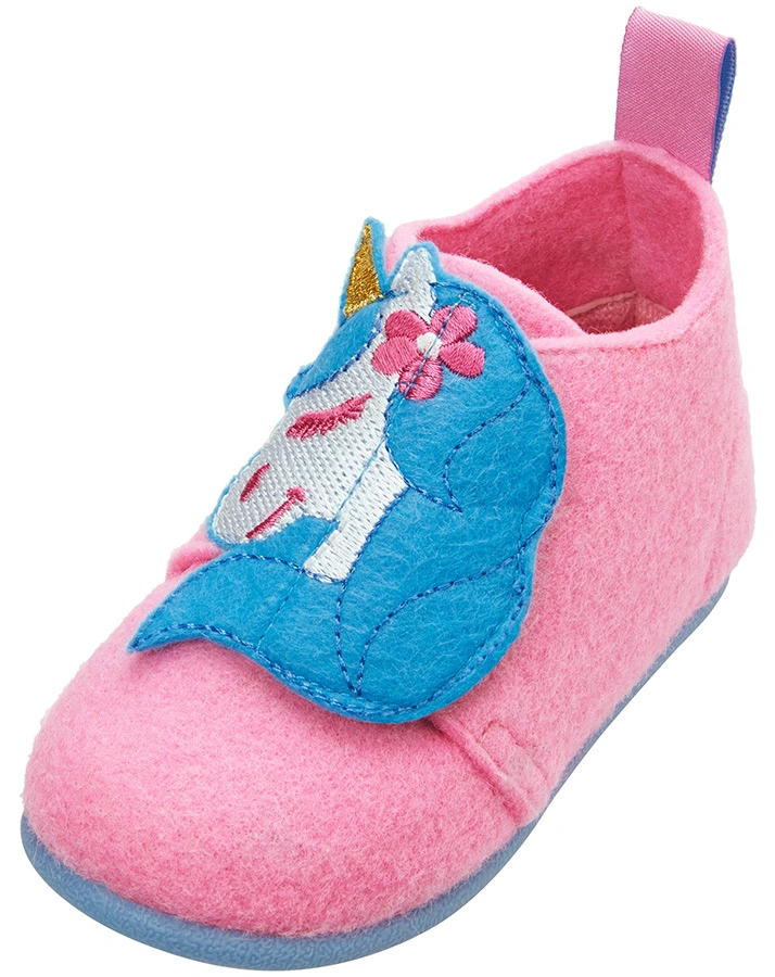 Filz-Hausschuhe EINHORN in rosa