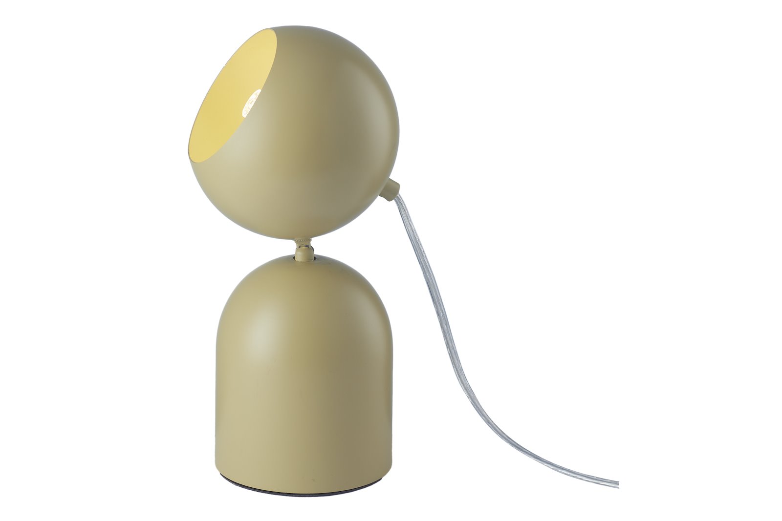 Astra bordlampe Sennepsgul høyde 24cm med ledning og bryter Maks LED 5W GU10