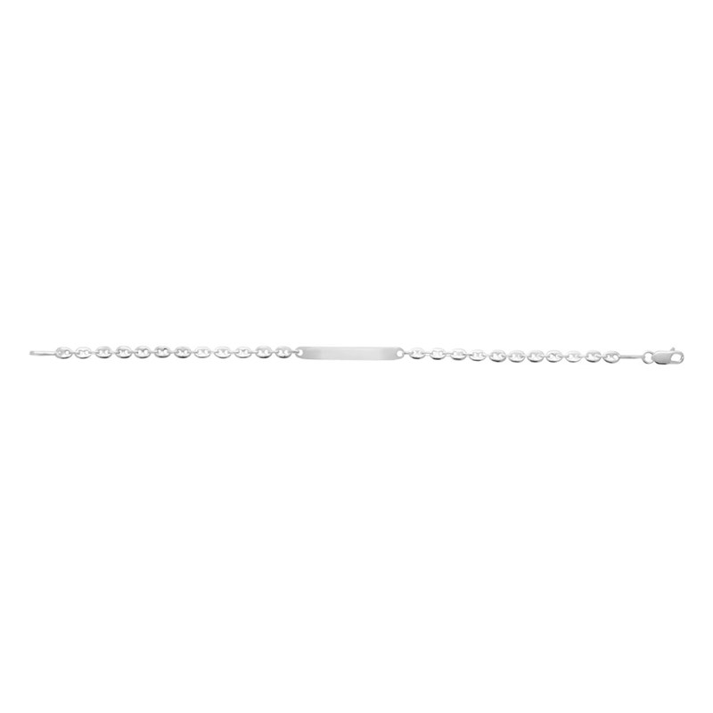 Gourmette Mixte - Argent 925 - Chaîne grain de café - Largeur : 4 mm - Longueur : 18 cm
