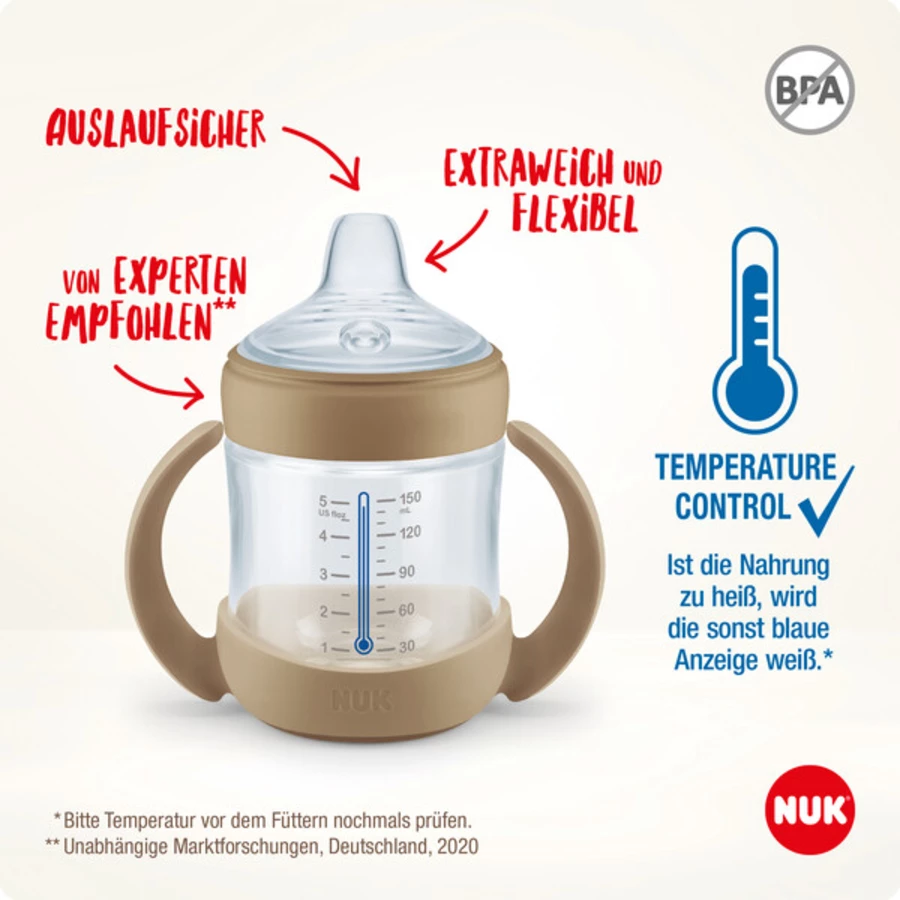 NUK Trinklernflasche NUK for Nature, 150ml, grün
