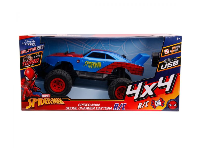 Jada Toys RC Spiderman Daytona 4 x 4 RTR, 1:12 Ferngesteuerter Monster Truck im Spiderman Design
