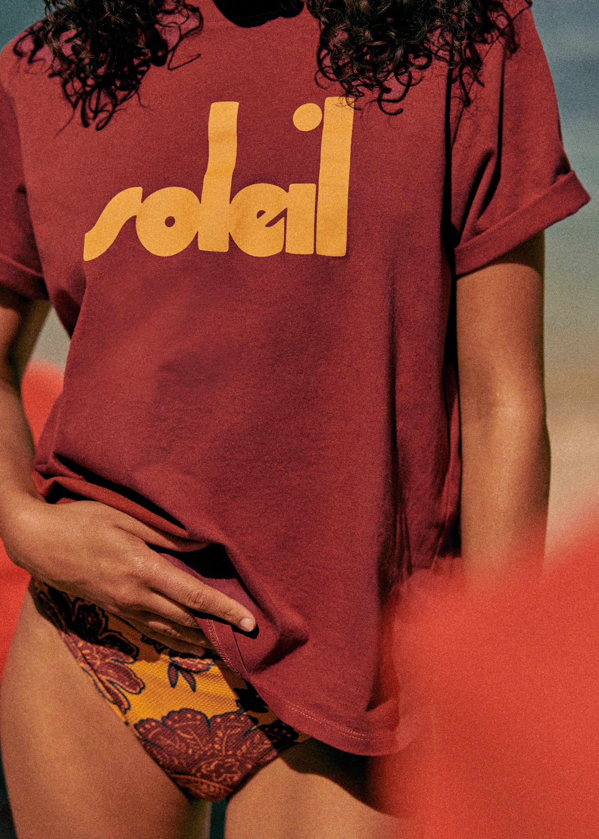 T-Shirt Soleil - Sézane x Maddy - Brun / Jaune - E-SHOP/LE BAIN 5905665