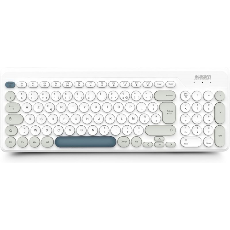 Urban Factory OWC25UF clavier Universel RF sans fil AZERTY Français Blanc, Gris, Bleu foncé