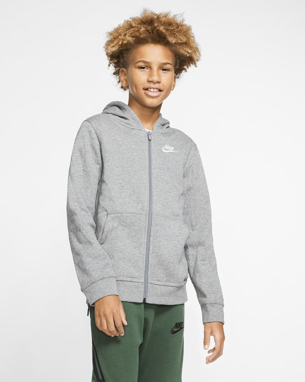 Sweat zippé à capuche Nike Sportswear Club Gris pour enfant