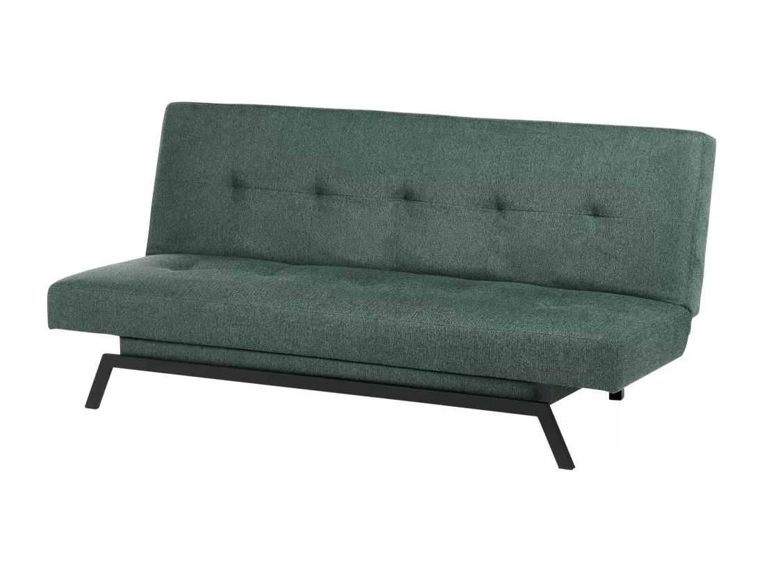 Canapé convertible 3 places en tissu vert LEEDS