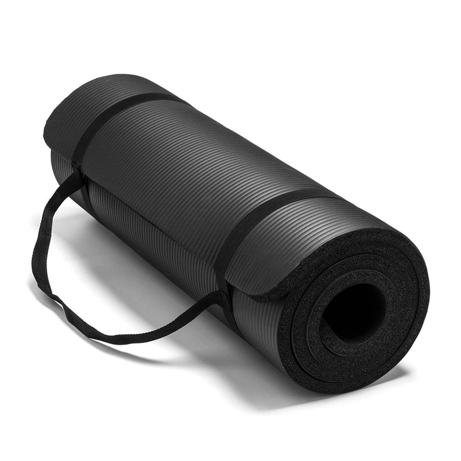 (183x61x1cm) Fitness Yogamatte Pilates Gymnastikmatte Workout Übungsmatte - Schwarz