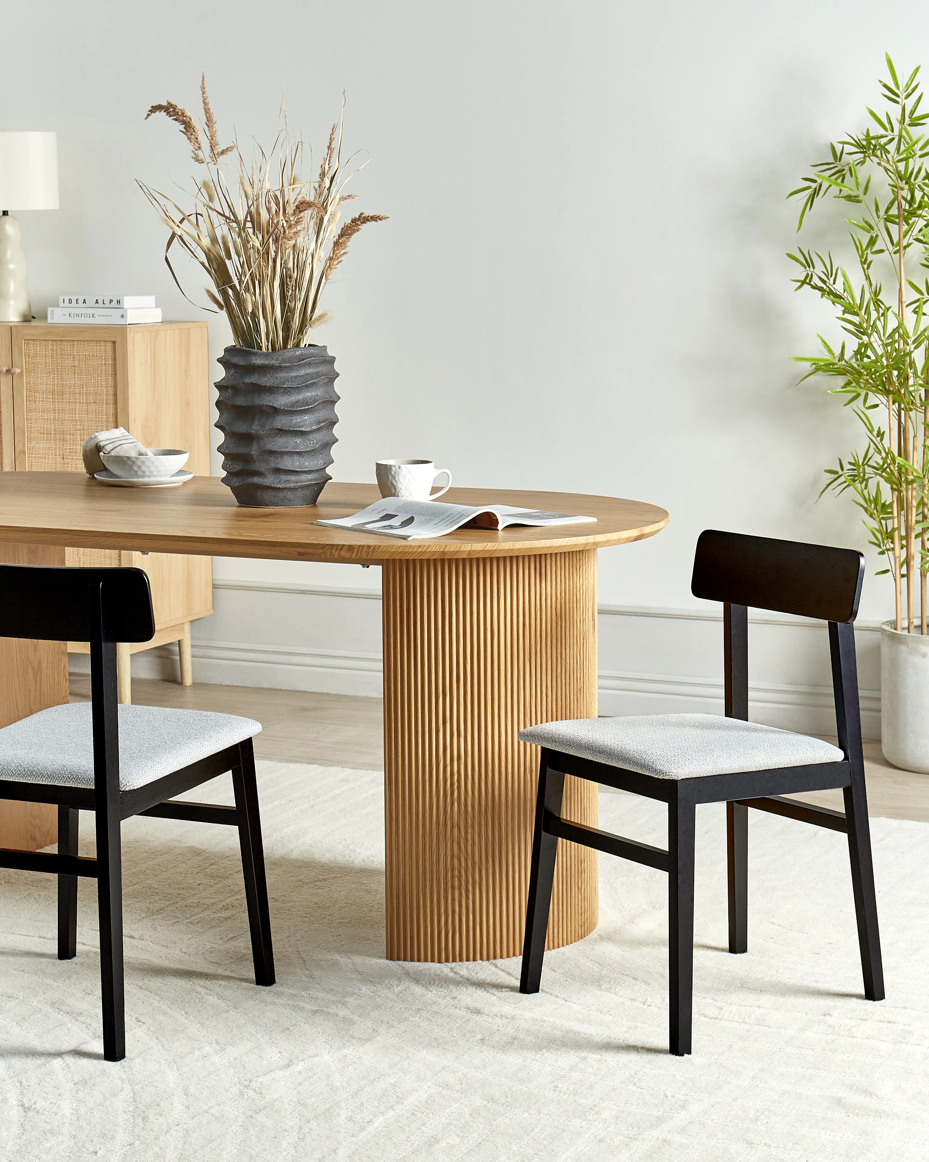 Set van 2 eetkamerstoelen STACY Hout Lichtgrijs