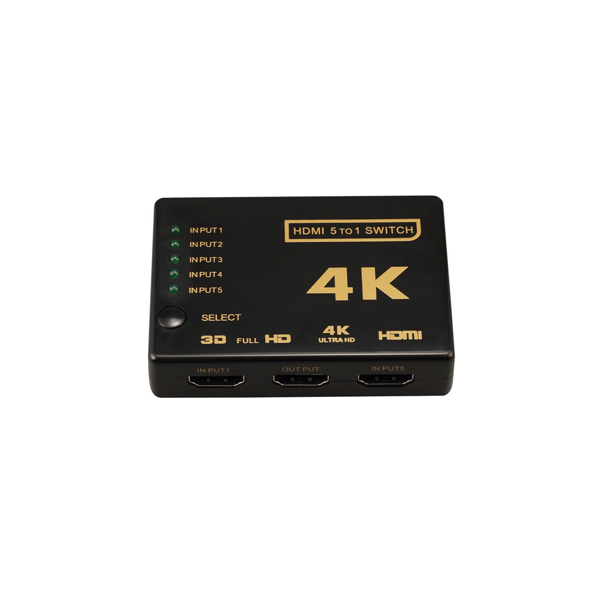 HDMI-bryter 5x1 - 4K / 3D med fjernkontroll