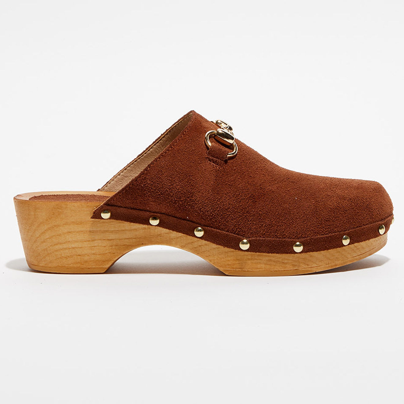 Apologie Studio Sabots en Velours de Cuir Nala marron - Talon 5 cm