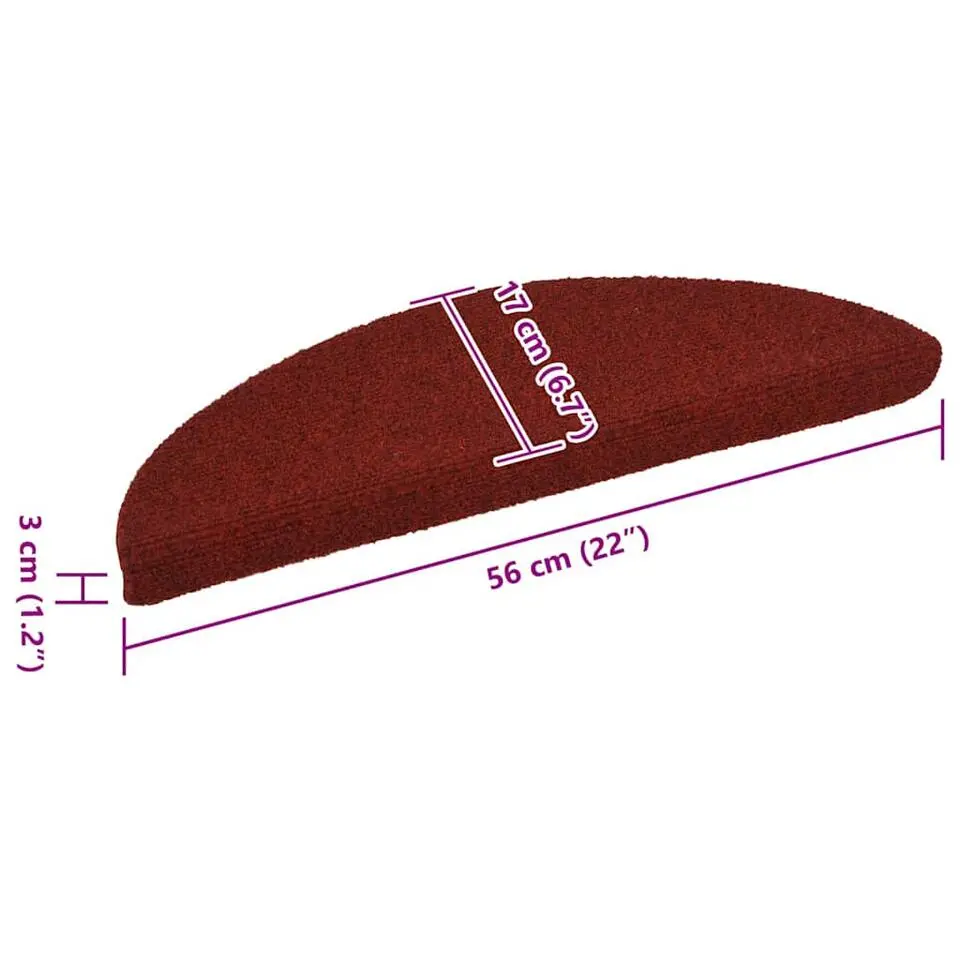 vidaXL - Trapmat - Rood - Polypropyleen - 56 x 17 x 3 cm - 15 stuks