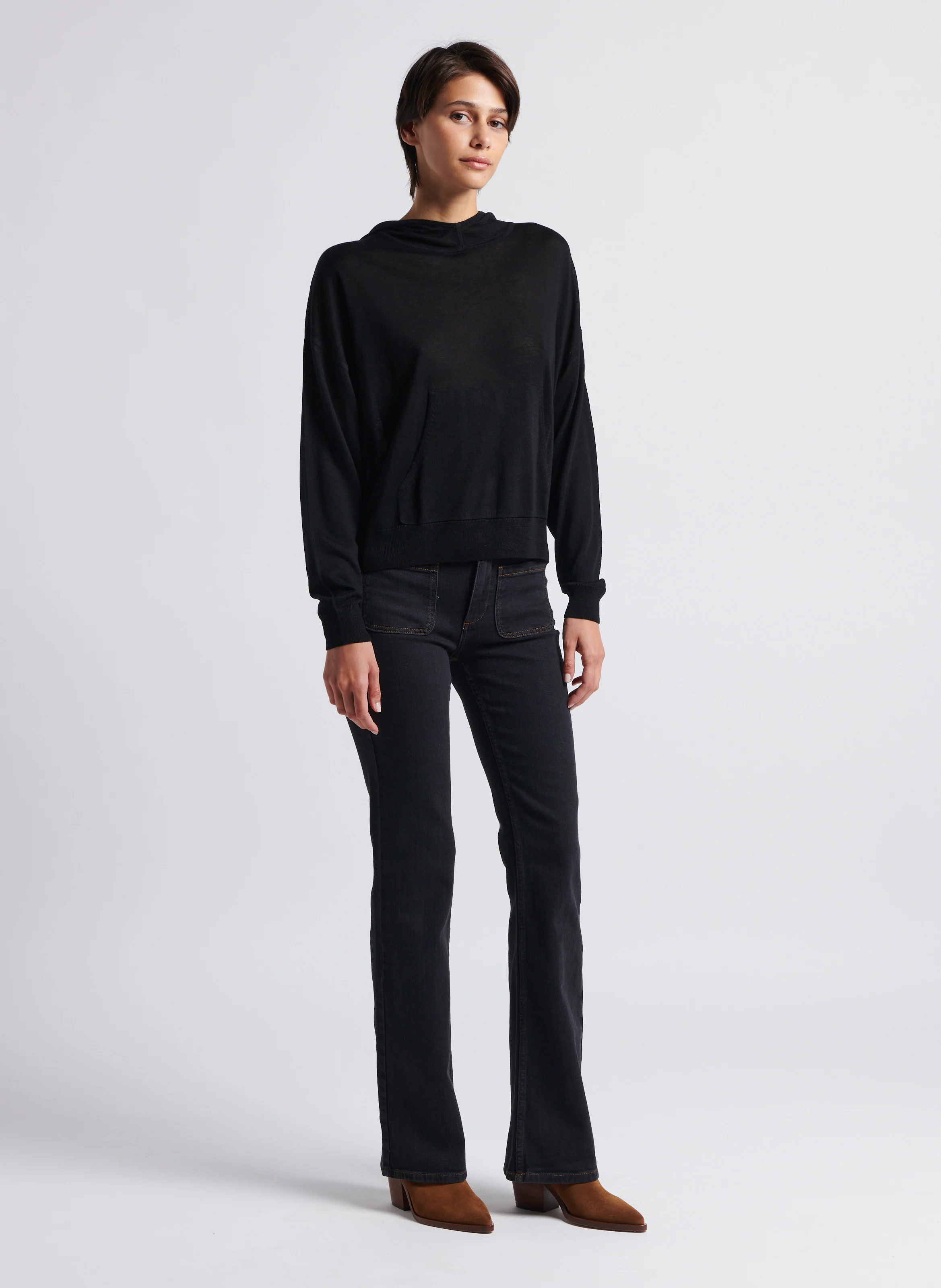 ROSS - Pantalon boot-cut en jean | Noir