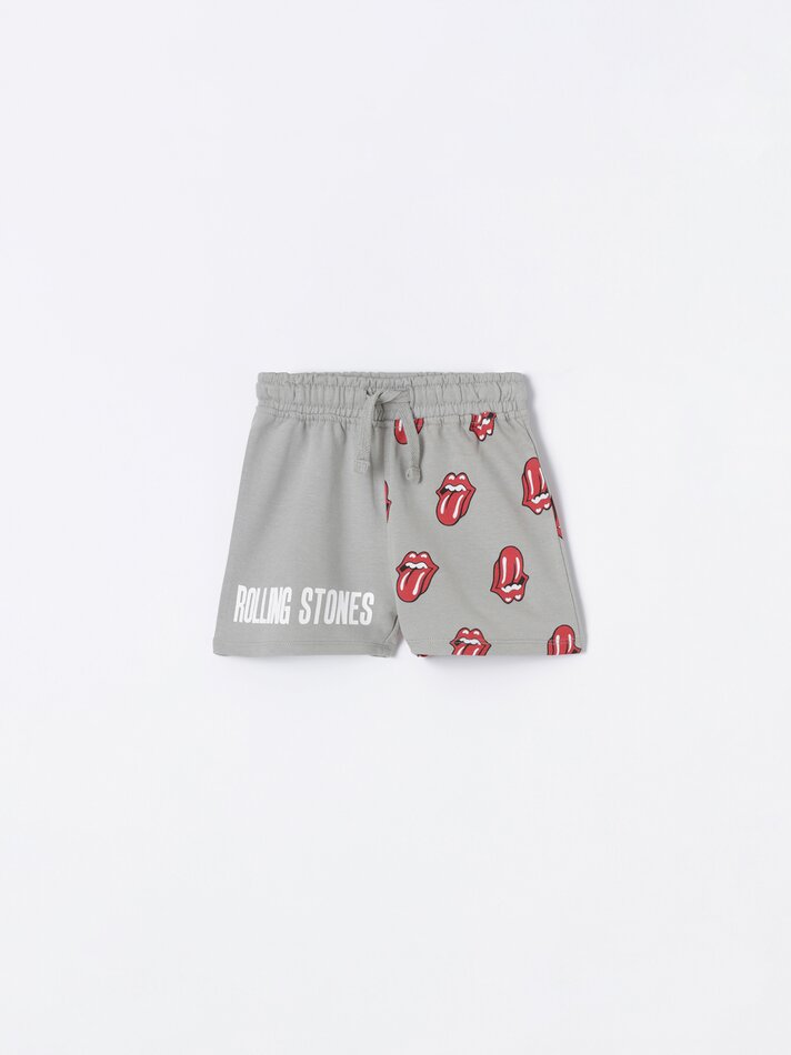 Conjunto de camiseta e bermuda Rolling Stones - Universal - Cinza Antracite