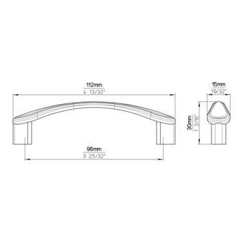 Greep Xenia rvs look 113mm