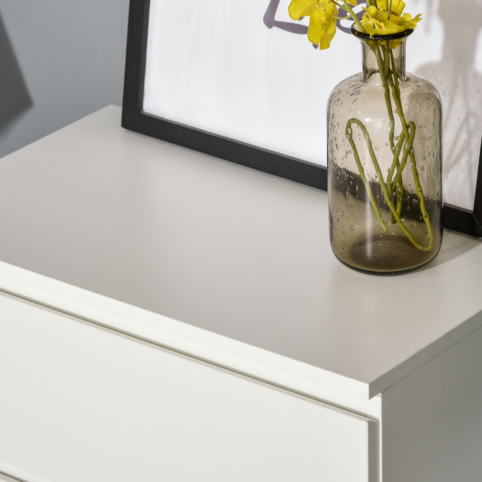 HOMCOM Kommode mit 4 Schubladen weiß 55L x 33B x 80H cm