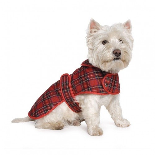 Casaco para cães em tartan escocês, vermelho