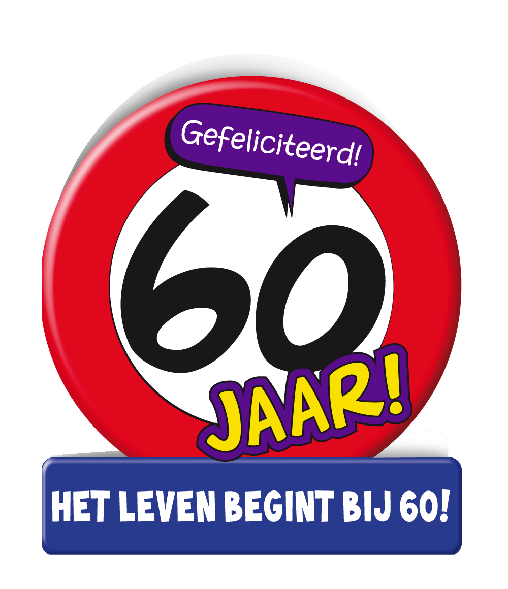 Verjaardagskaart 60 Jaar Verkeersbord 16,5cm