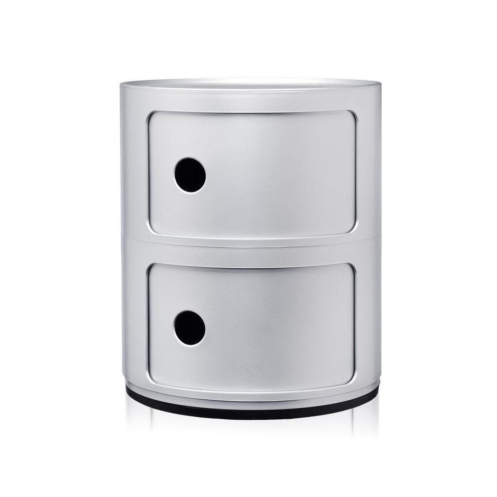 Kartell Componibili Kast Ã 32 cm - 2 Modules - Mat Zilver