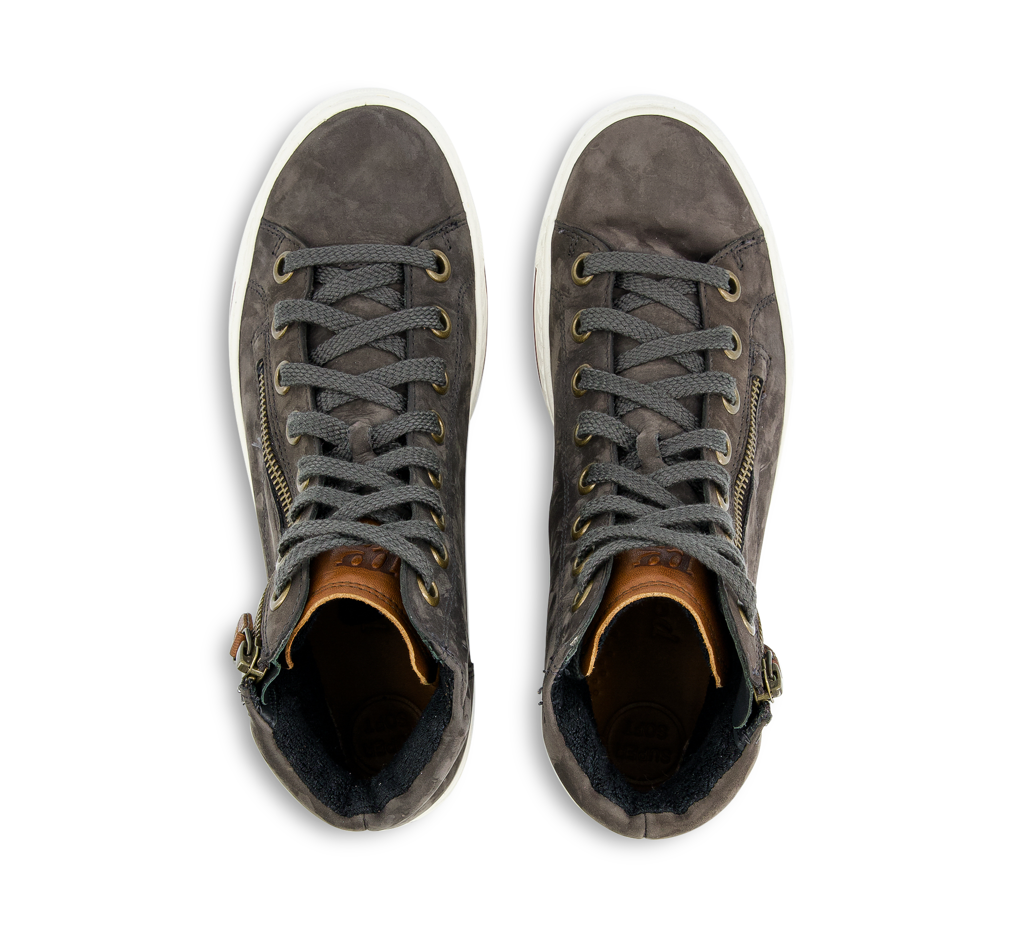 Paul Green Schnürstiefel Leder grau