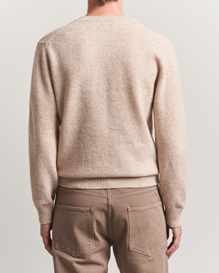Baracuta Shetland Virgin Wool Crew Neck Antique White