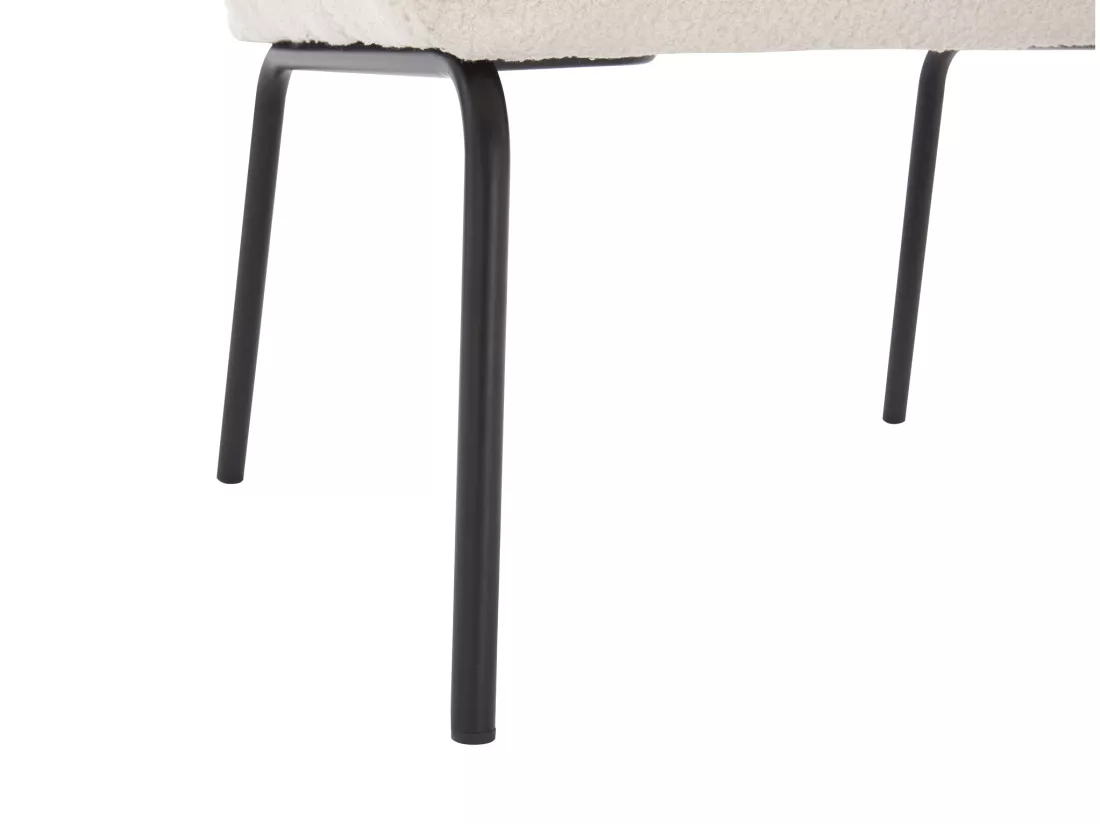 Fauteuil en tissu bouclette blanc SILETO