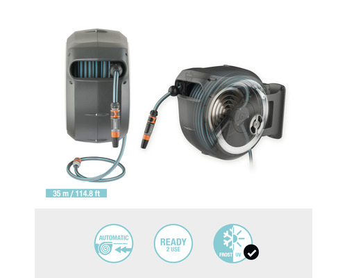 GARDENA RollUp XL wandslangenbox inclusief 35 m slang, 180° draaibaar en RollControl-technologie