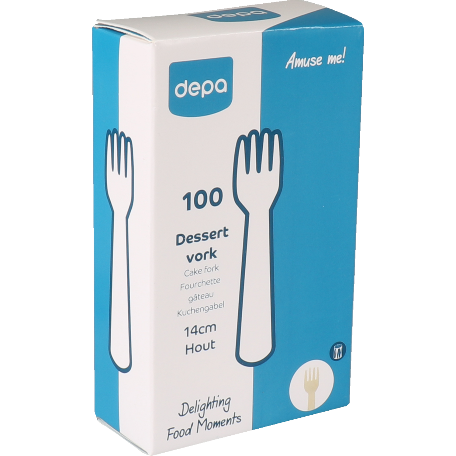 Depa Vork, dessertvork, hout, 140mm, naturel