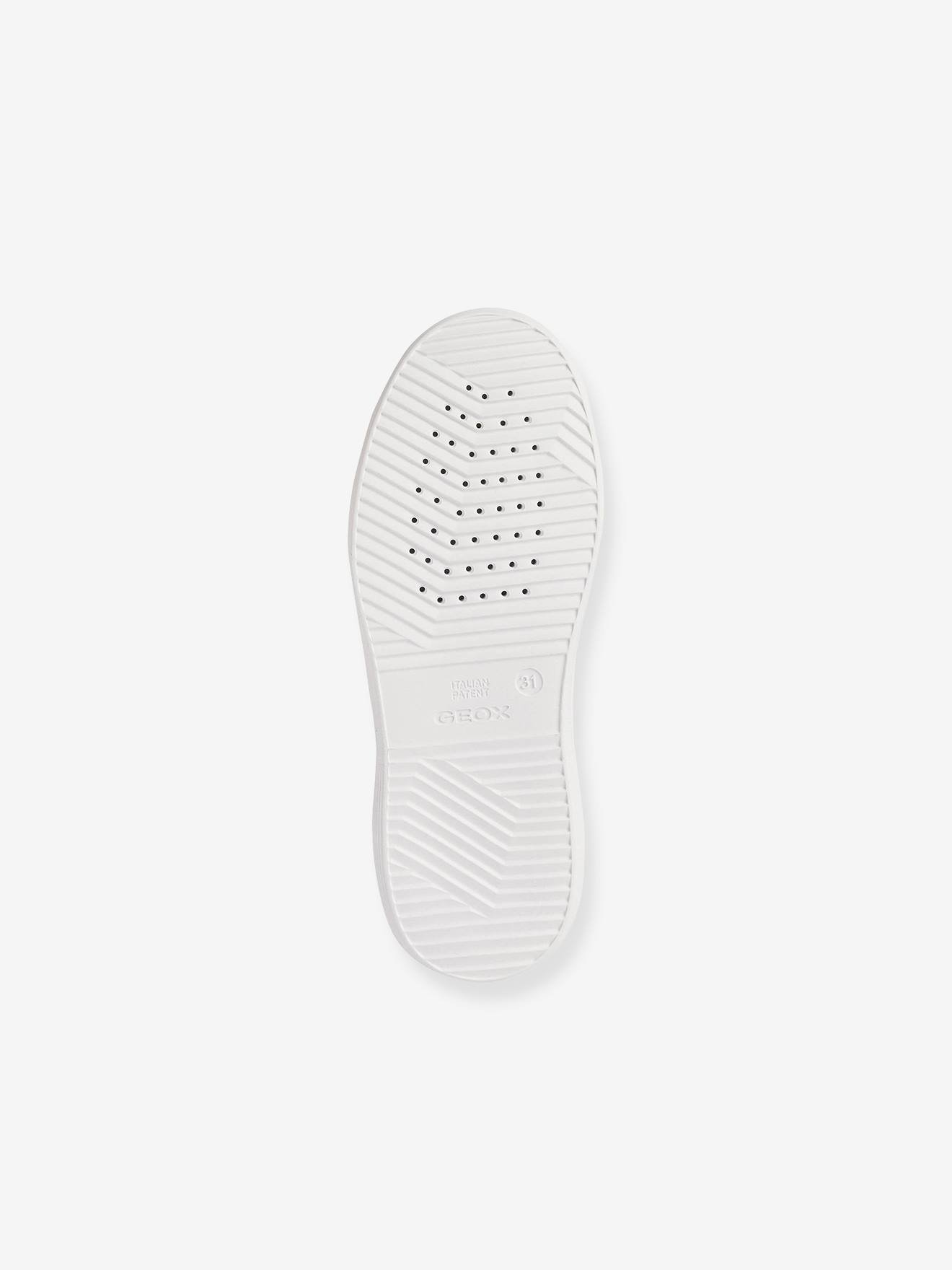 Tênis esportivo infantil Geox® J Nettuno, branco, com cadarço e zíper.