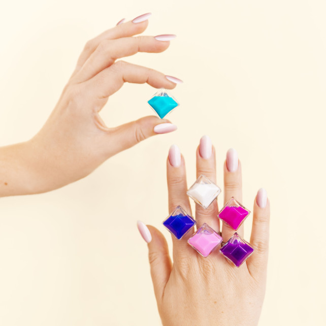 Bague en verre soufflé - Gaia Medium Milk
