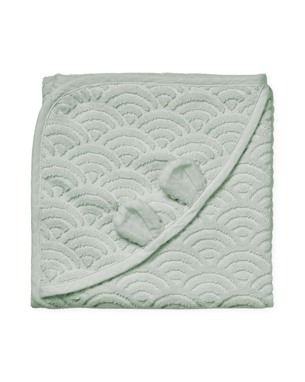 Badehåndkle Baby m/ Hette | 80×80 cm – 100% Øko Bomull