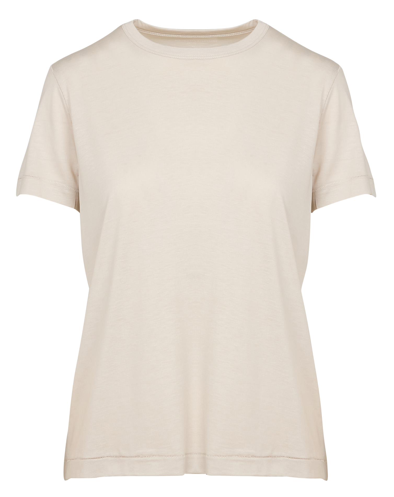Tee-shirt droit col rond| Beige