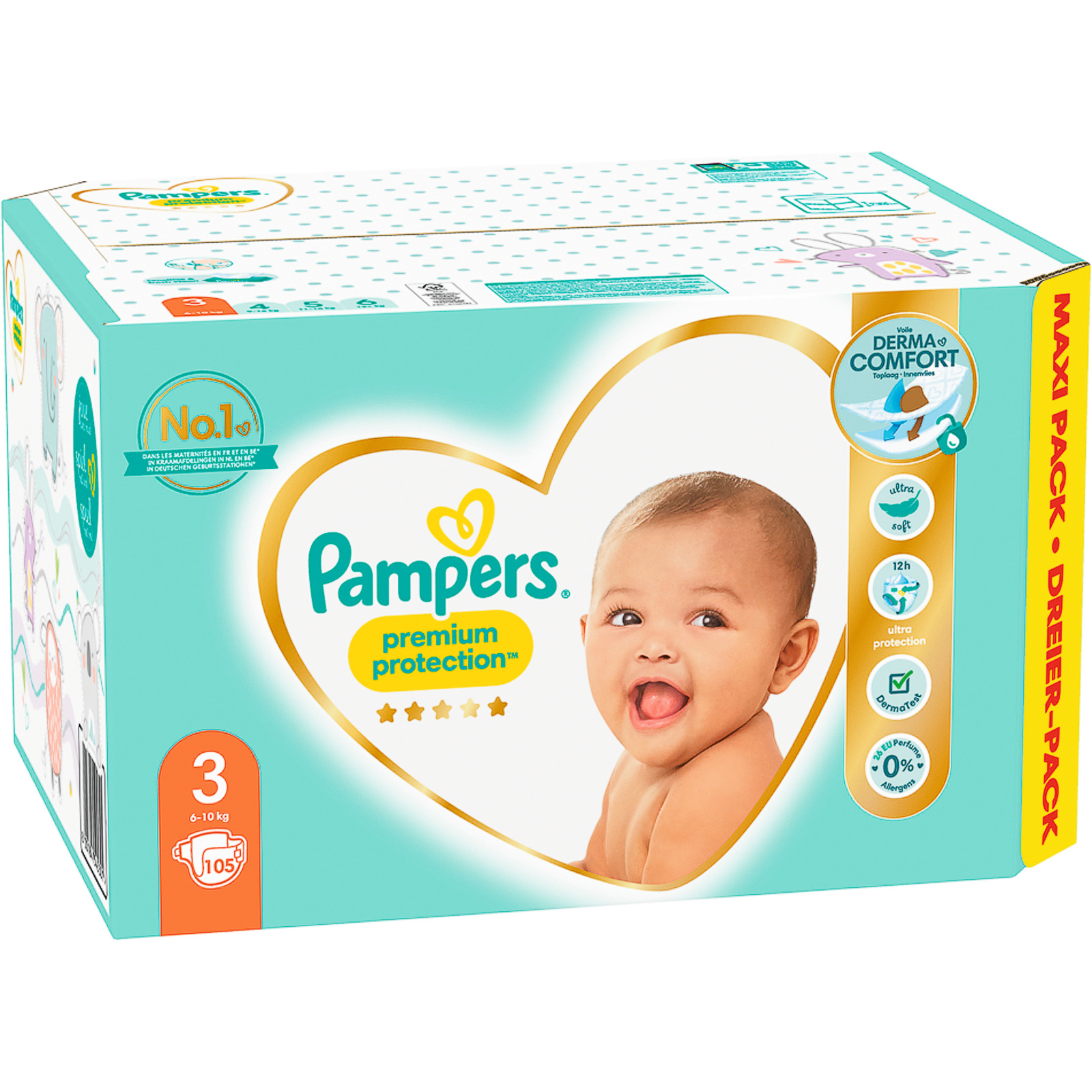 Pampers Premium Protection Gr. 3 6-10 kg Maxi Pack 105 Windeln