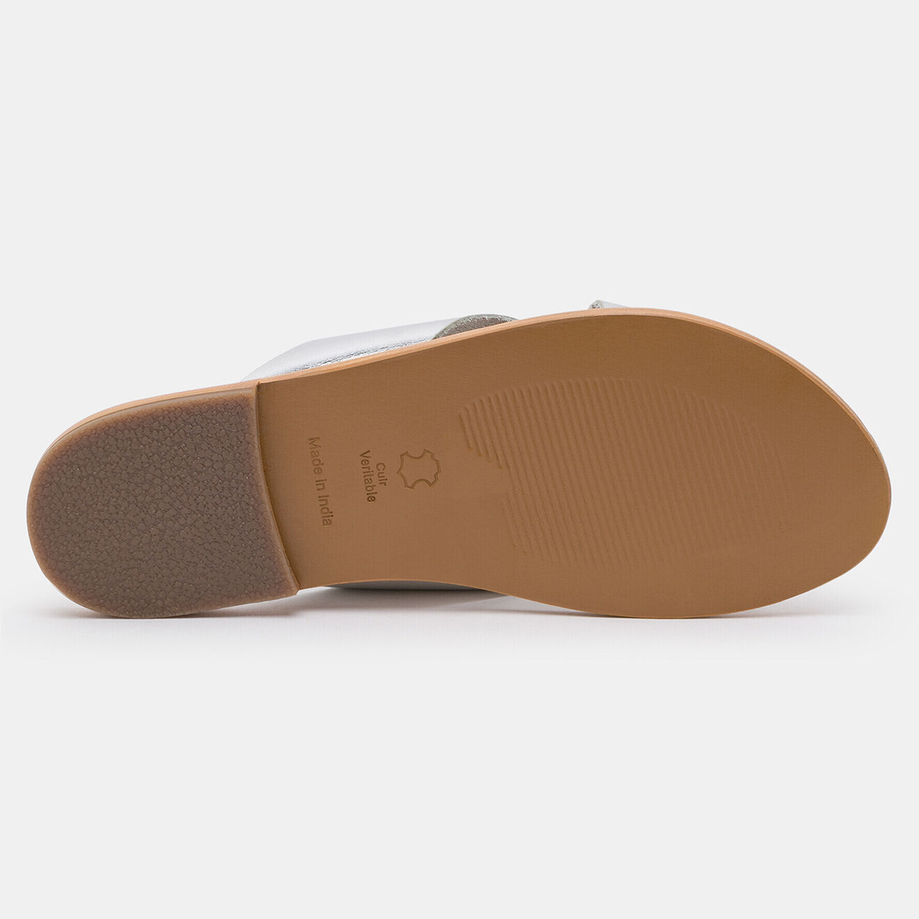 Les Bagatelles Mules en Cuir Lima argenté/marron