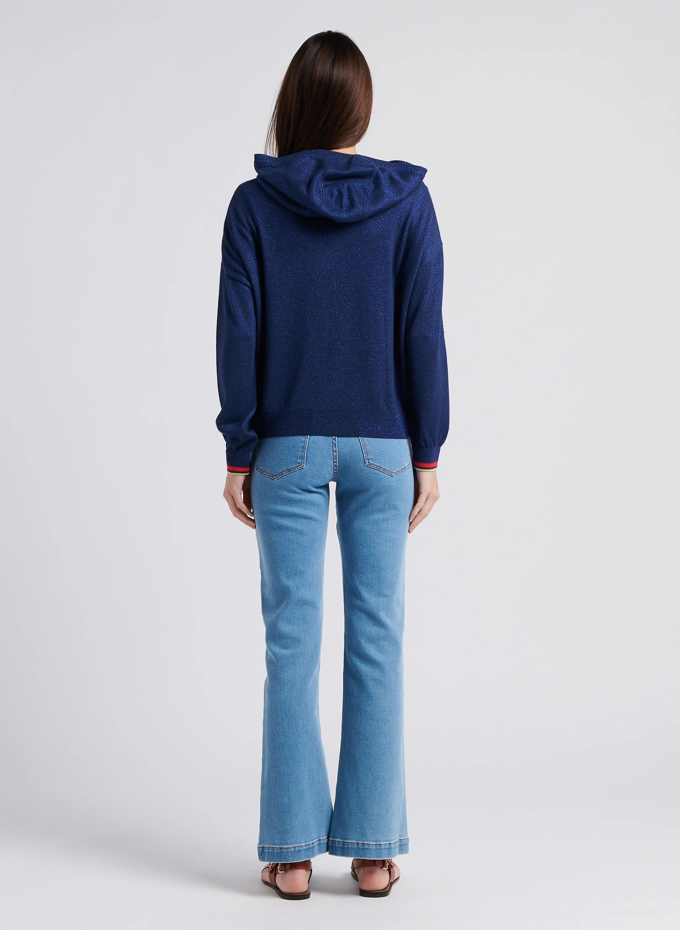 Jean flare en coton mélangé | Bleu
